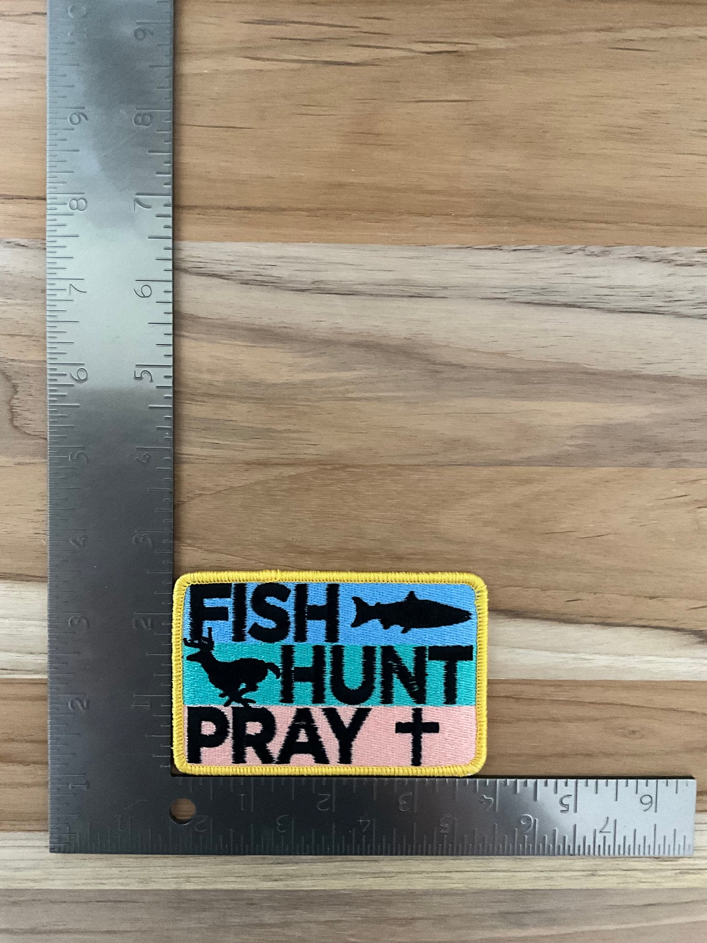 Fish hunt pray multi color patch