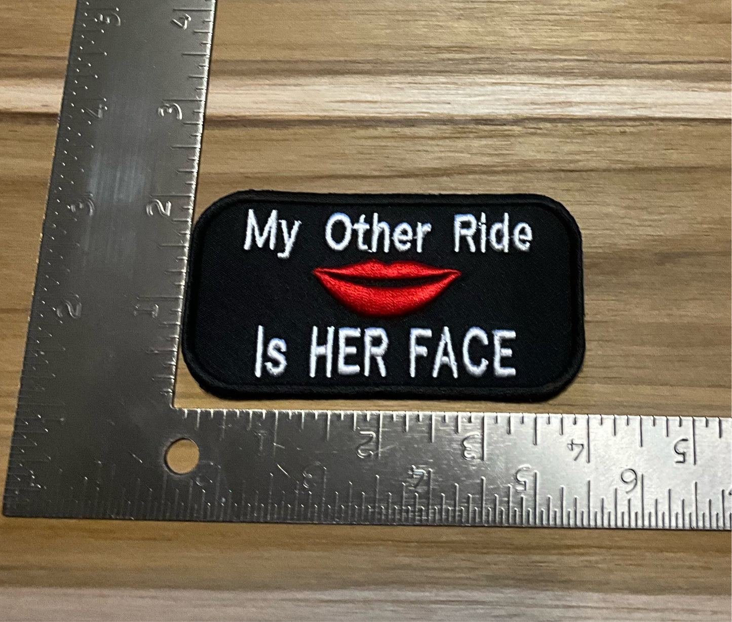 My other ride is her face patch