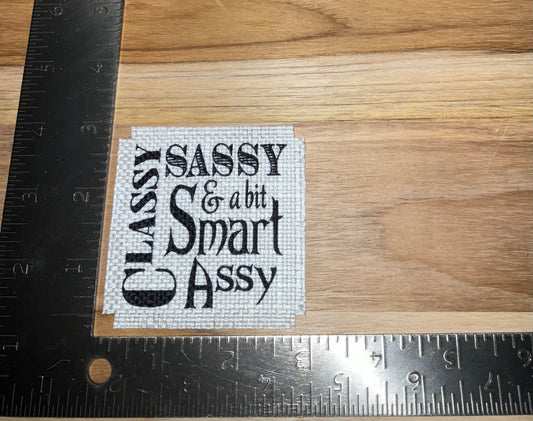 Her patch "classy sassy"