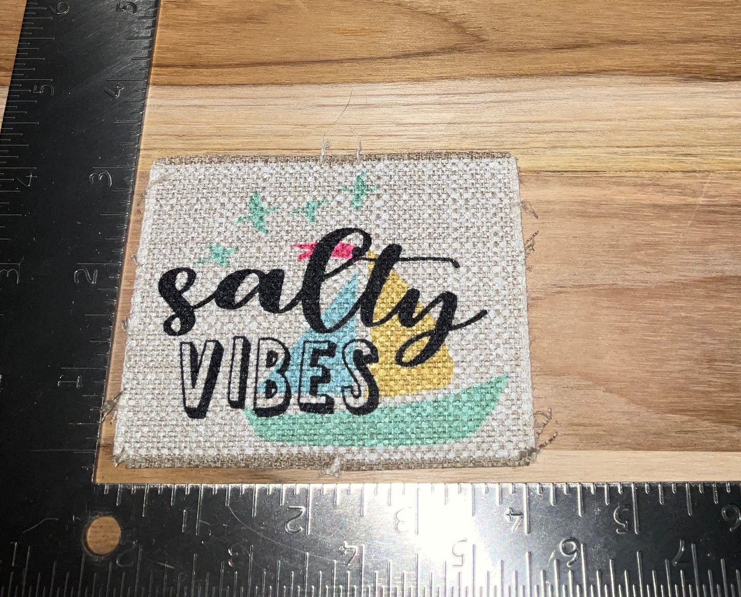 Her patch "salty vibes" tan