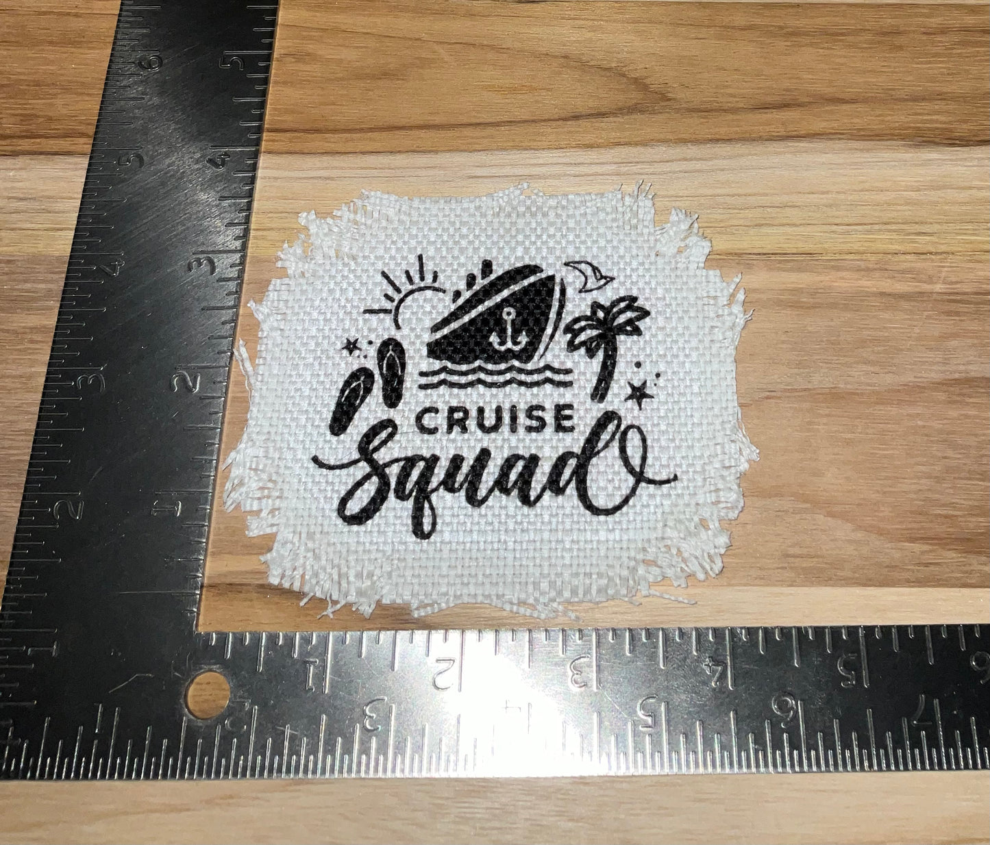 Her patch "cruise squad"