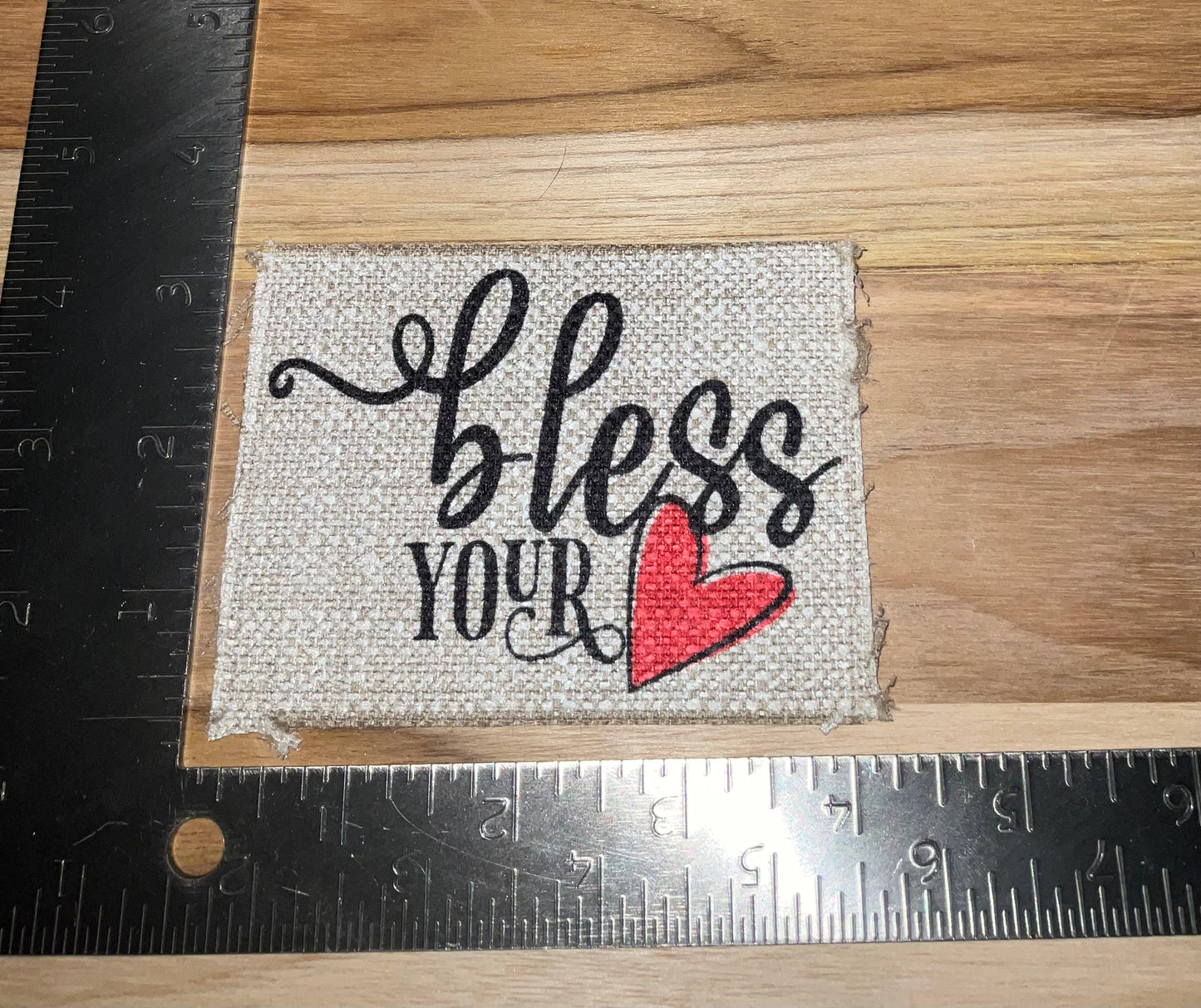 Her patch "bless your heart"