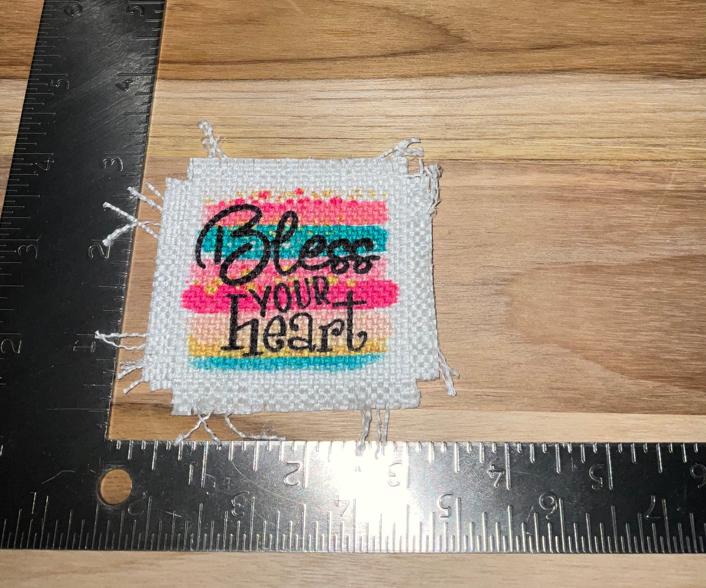 Her patch "bless your heart"