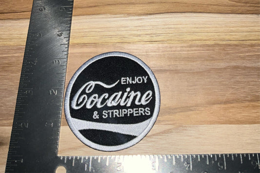 Enjoy cocaine & strippers patch (BLACK)