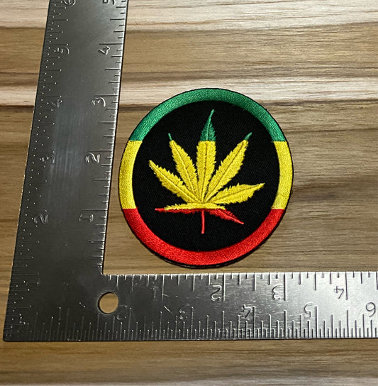 Marijuana hippie tri color patch